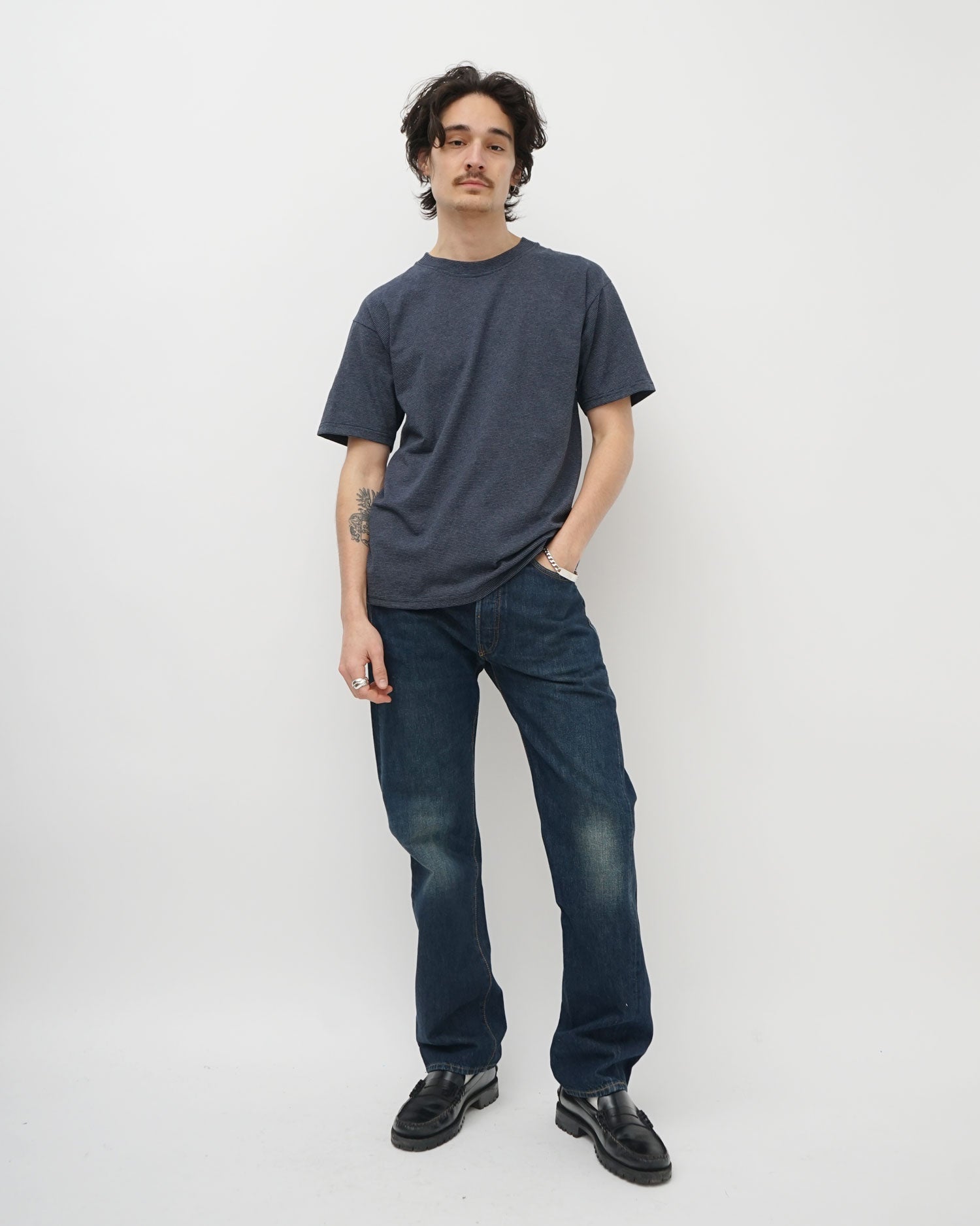 FGS Originals - Micro Stripe T-shirt / Dark Blue