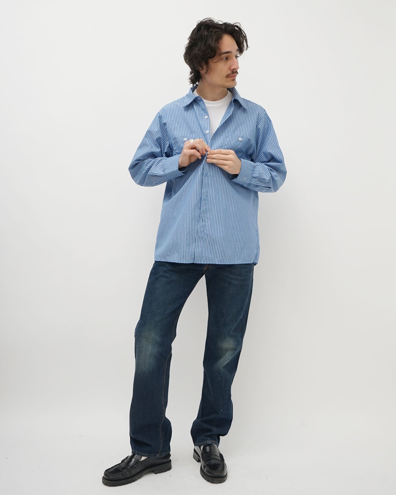 Stripe L/S Work Shirt
