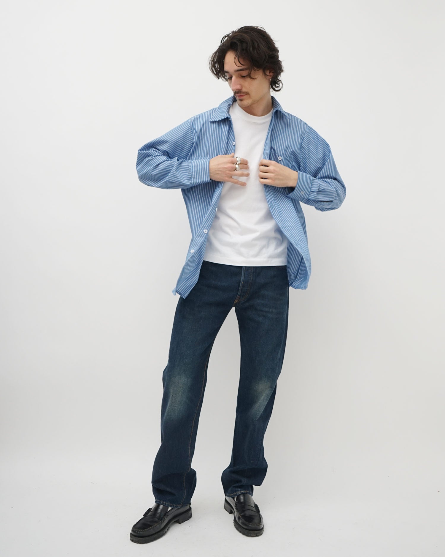 Stripe L/S Work Shirt