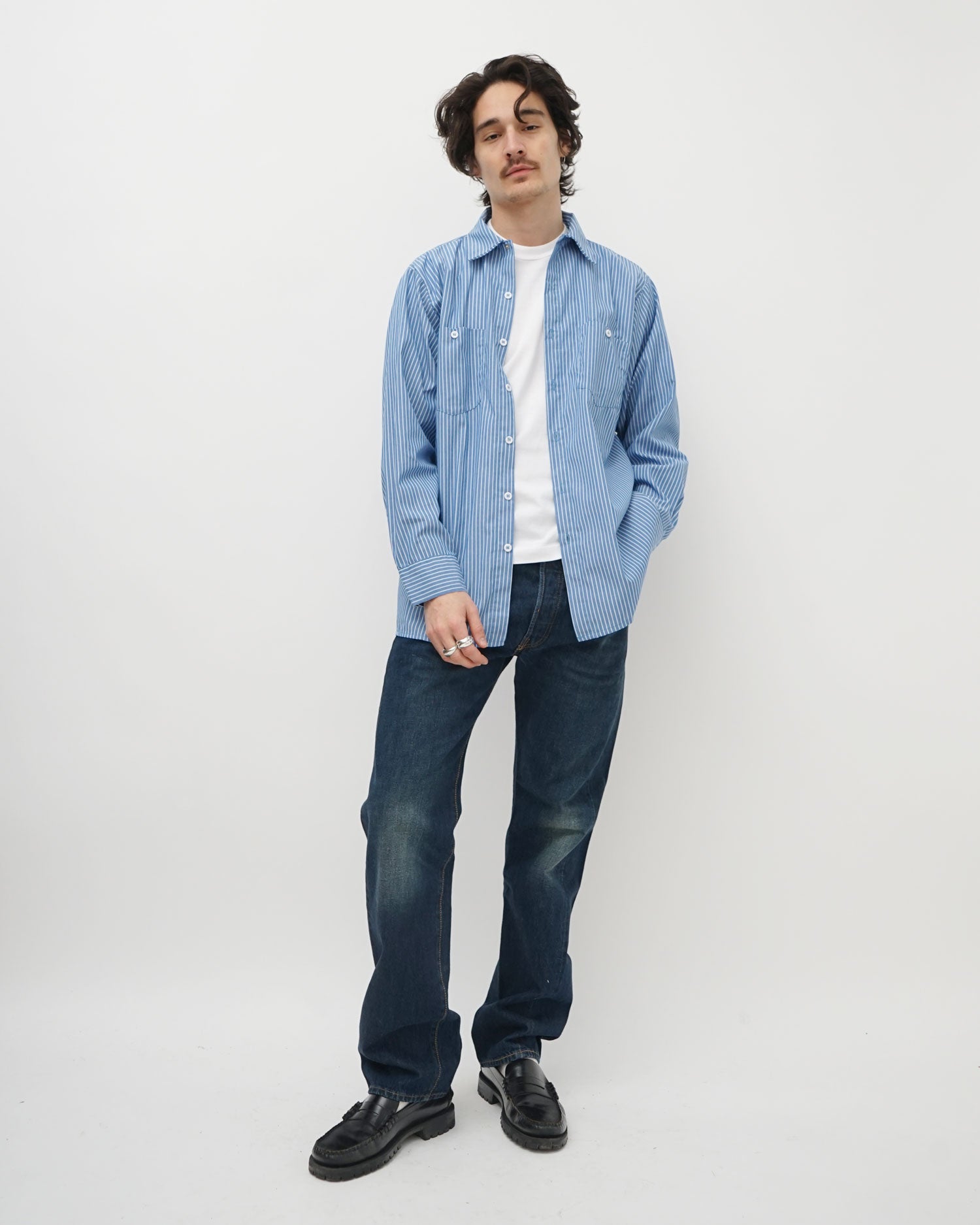 Stripe L/S Work Shirt