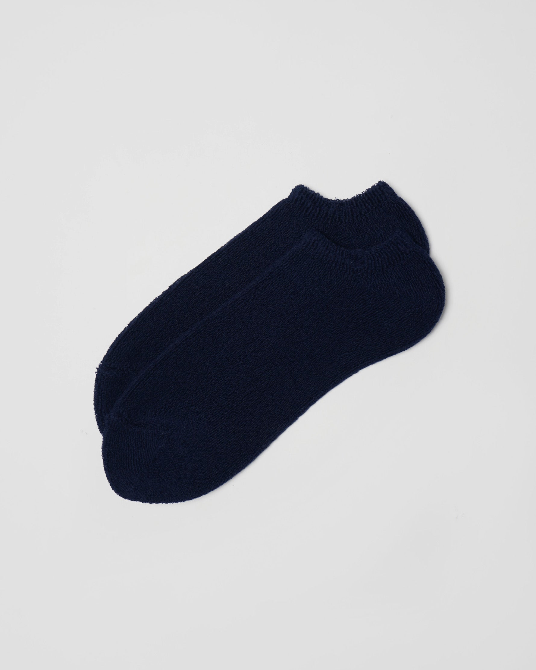 Face Pile Ankle Socks / Navy