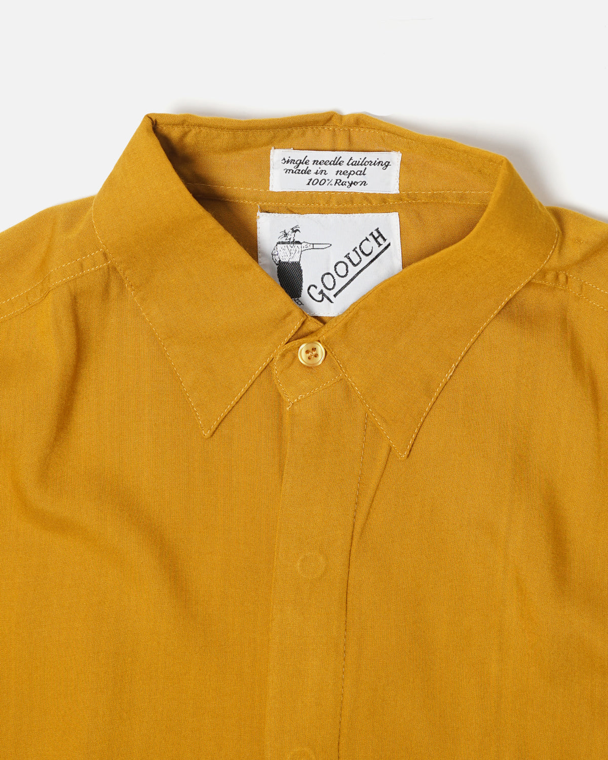 Front Fly Rayon Shirt / Mustard