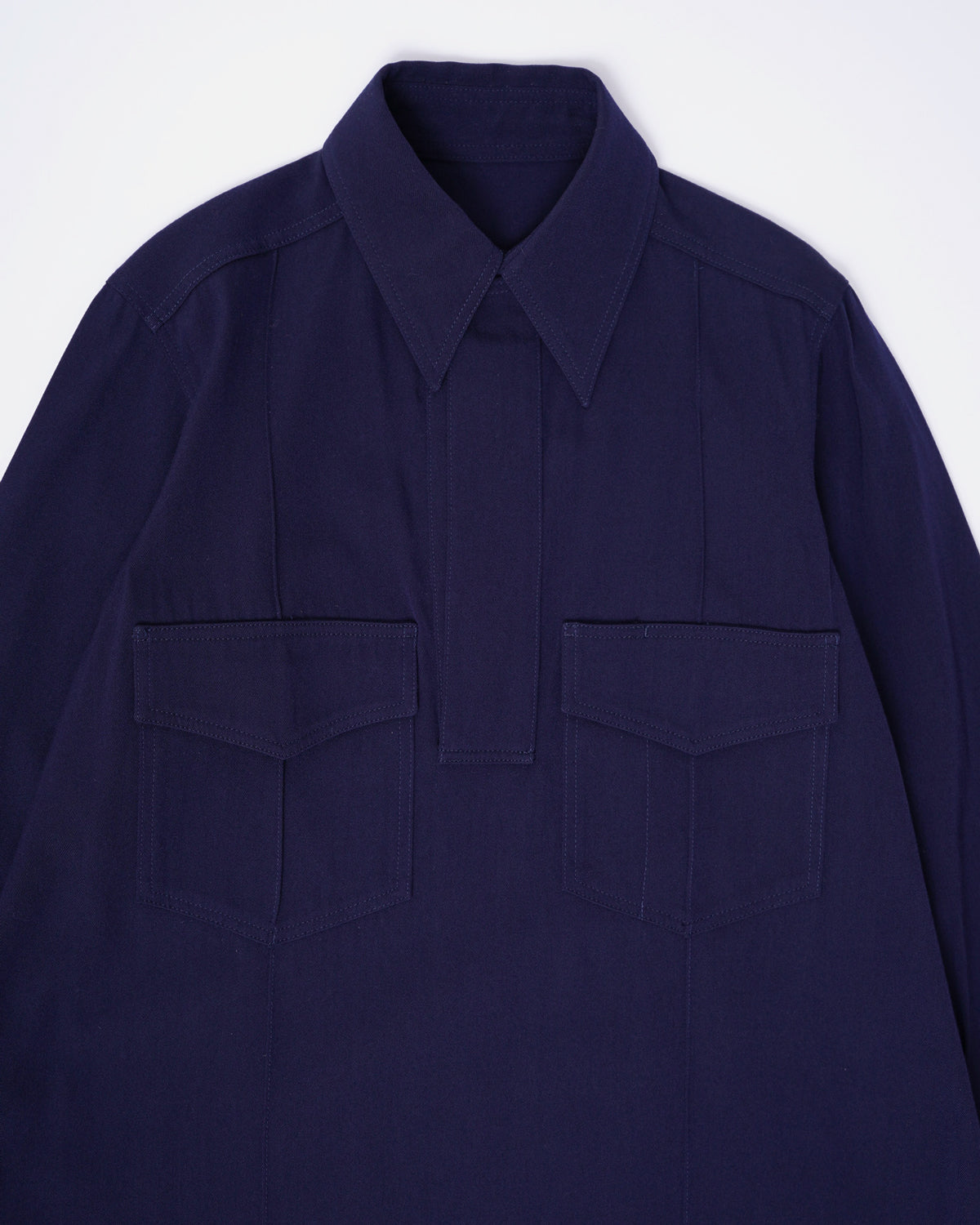 Wool Gabardine Long Shirt
