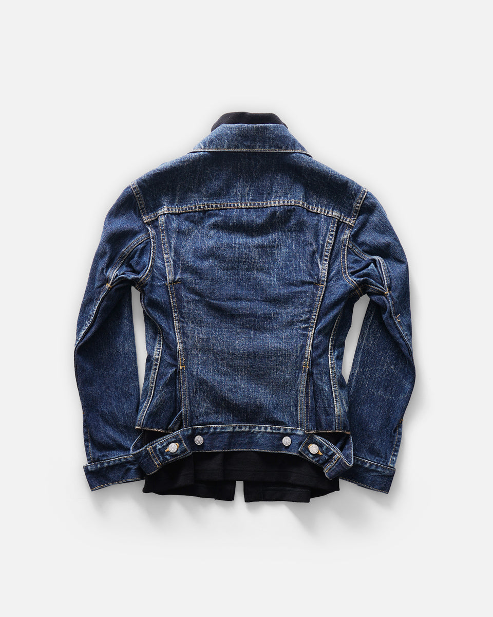 YOHJI YAMAMOTO Knit Docking Denim Jacket Made in Japan – Front