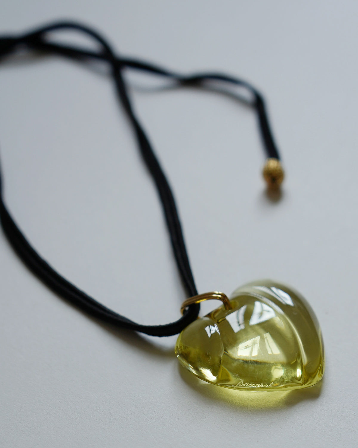 Chrystal Glass Yellow Heart Necklace