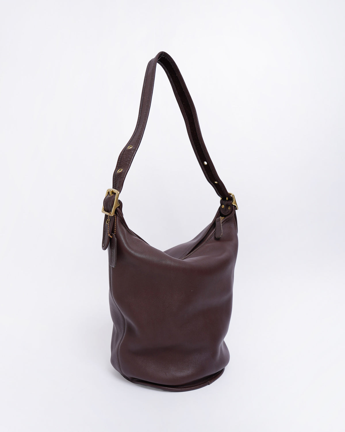 Brown Leather Bucket Bag