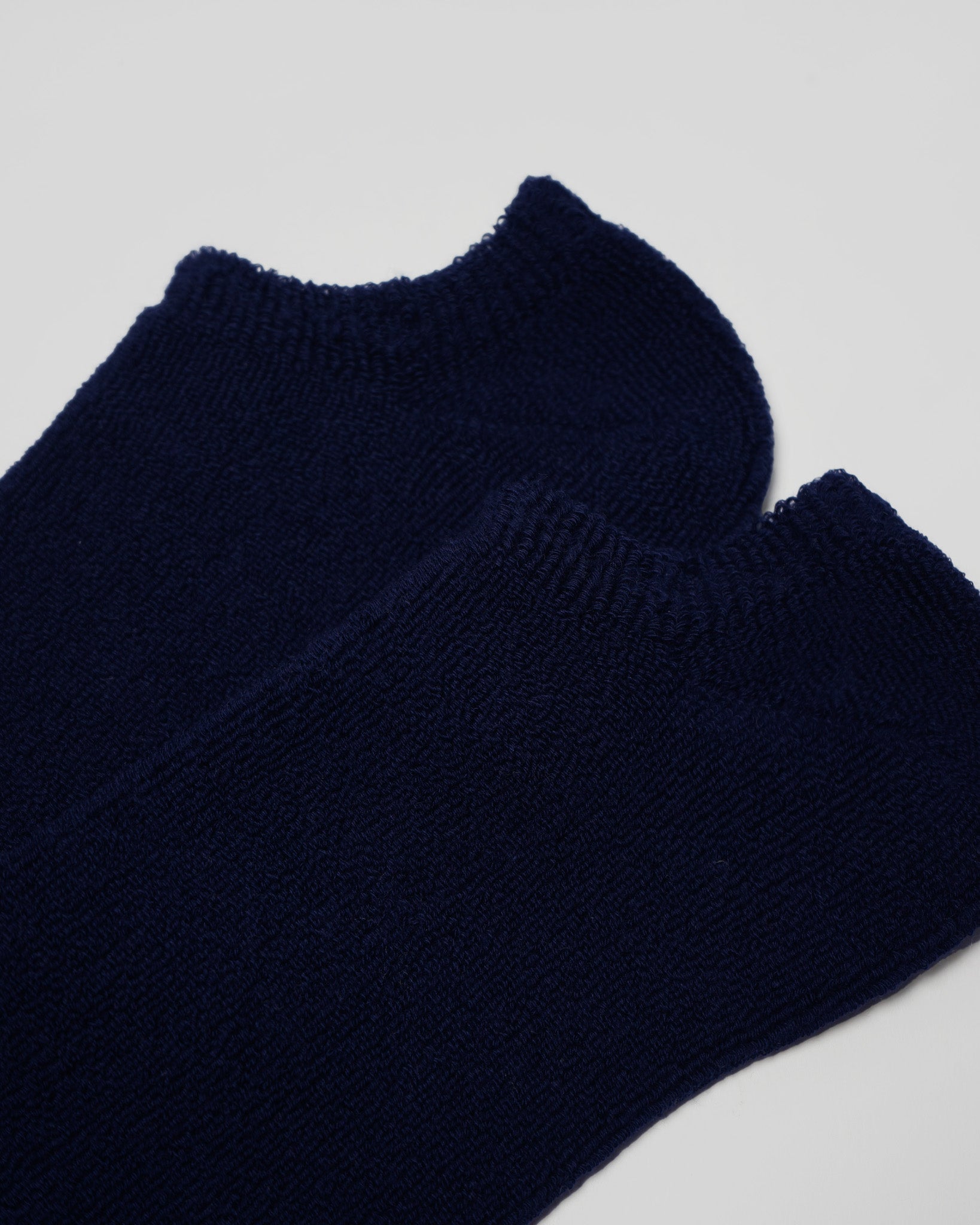 Face Pile Ankle Socks / Navy