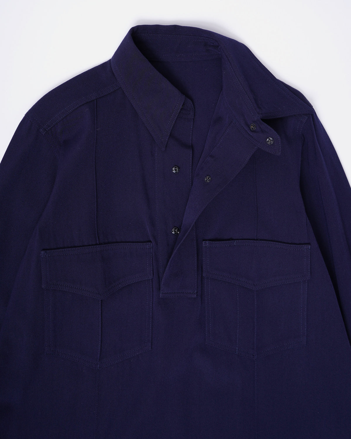 Wool Gabardine Long Shirt