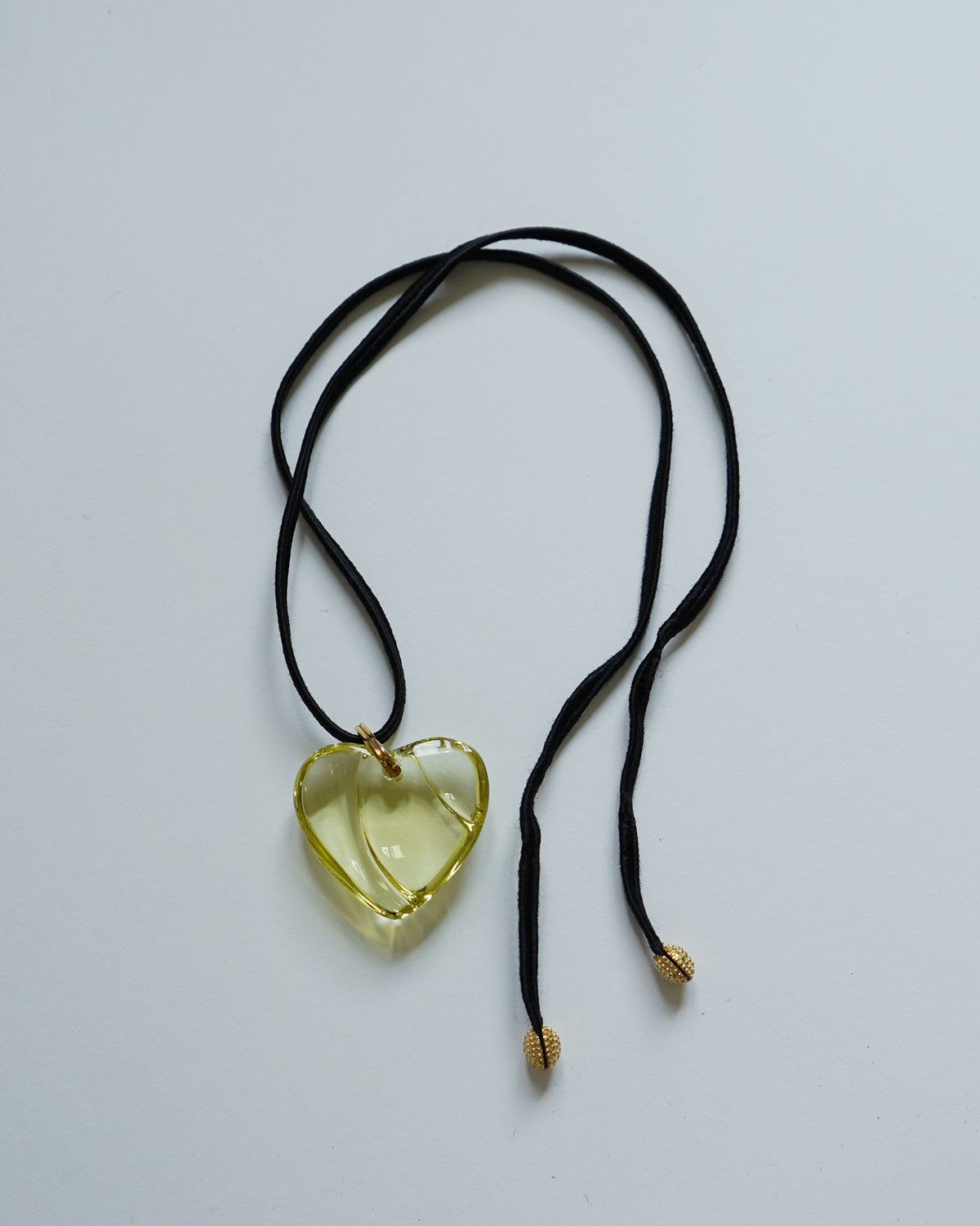 Chrystal Glass Yellow Heart Necklace
