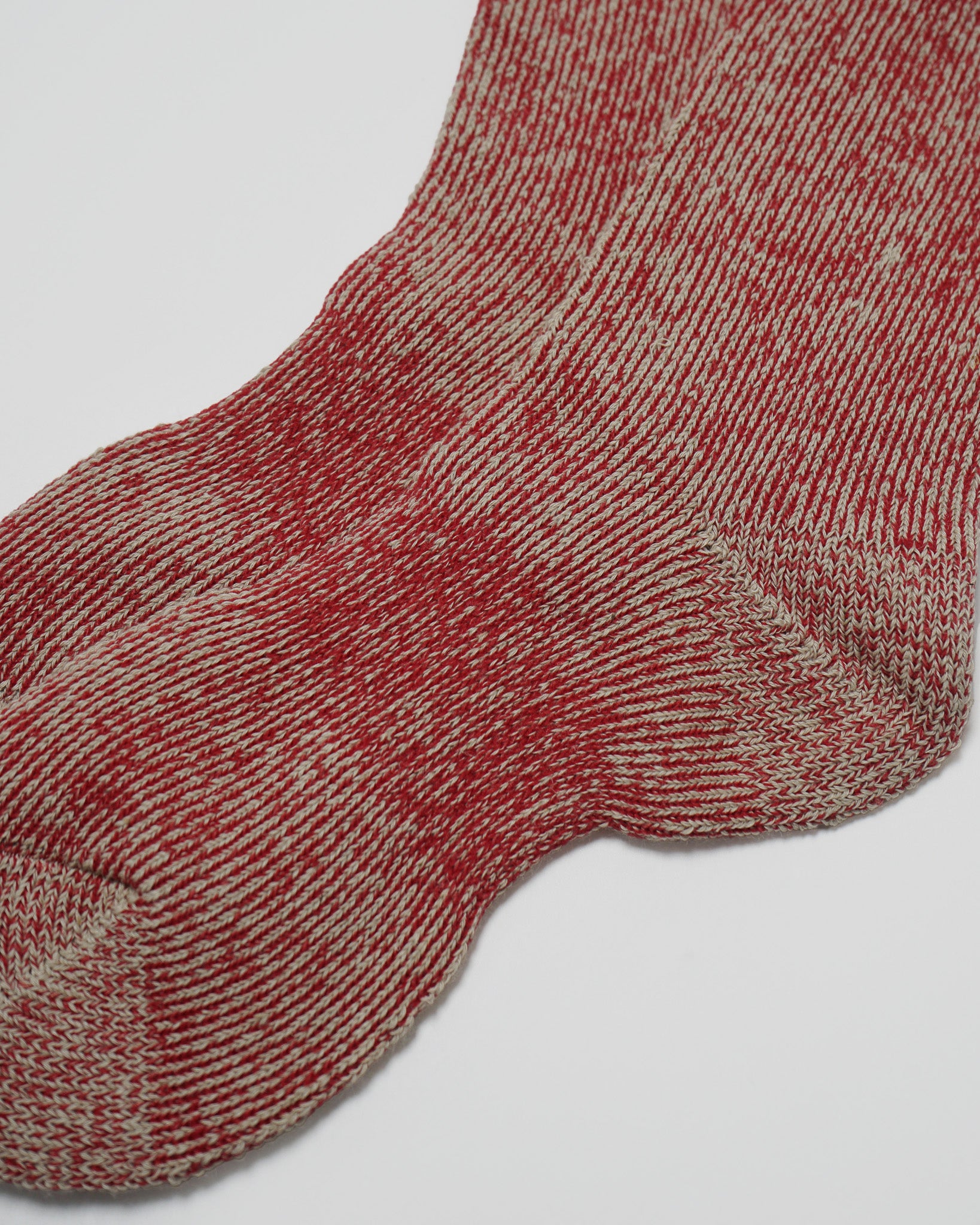 Hemp Full Pile Half Socks / Red
