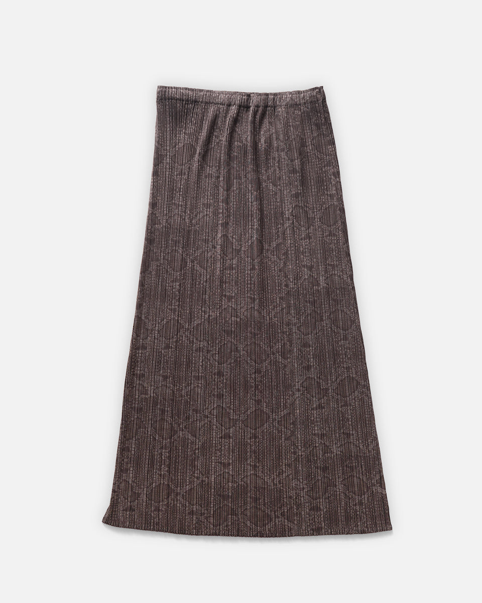 Issey Miyake Pleats Please Snake Print Pleated Long Skirt Made in
