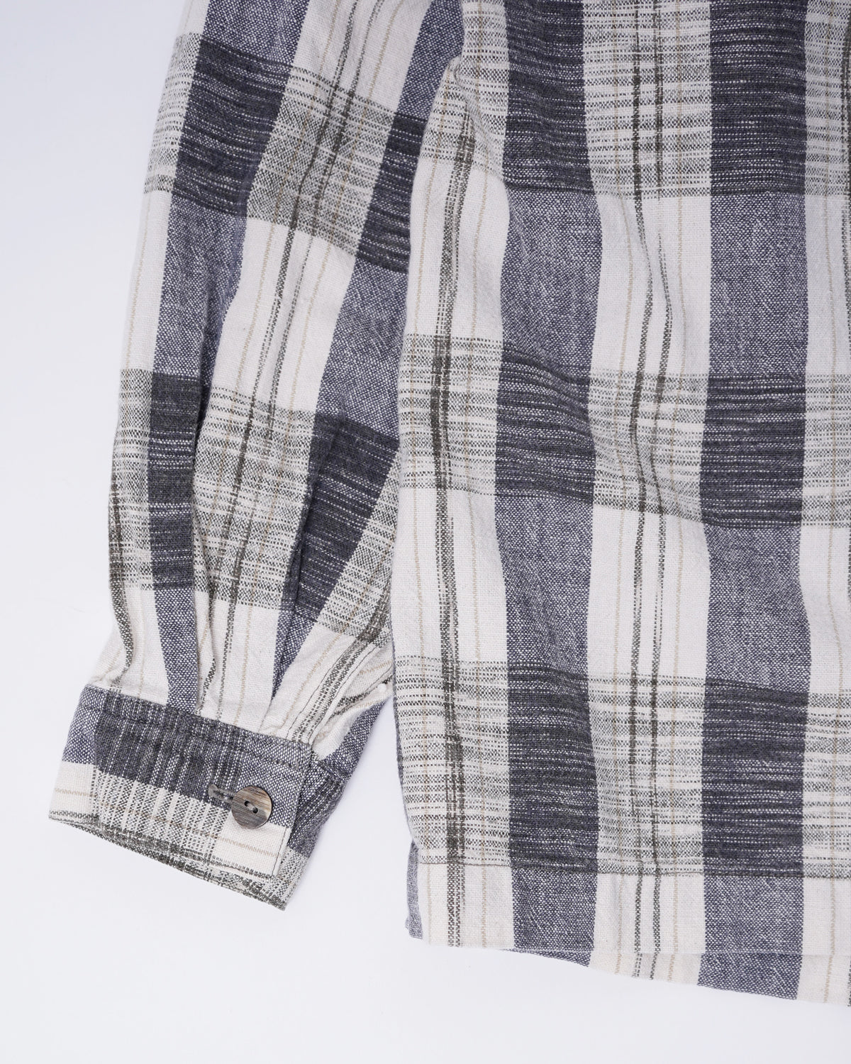 Drape Neck Plaid Shirt