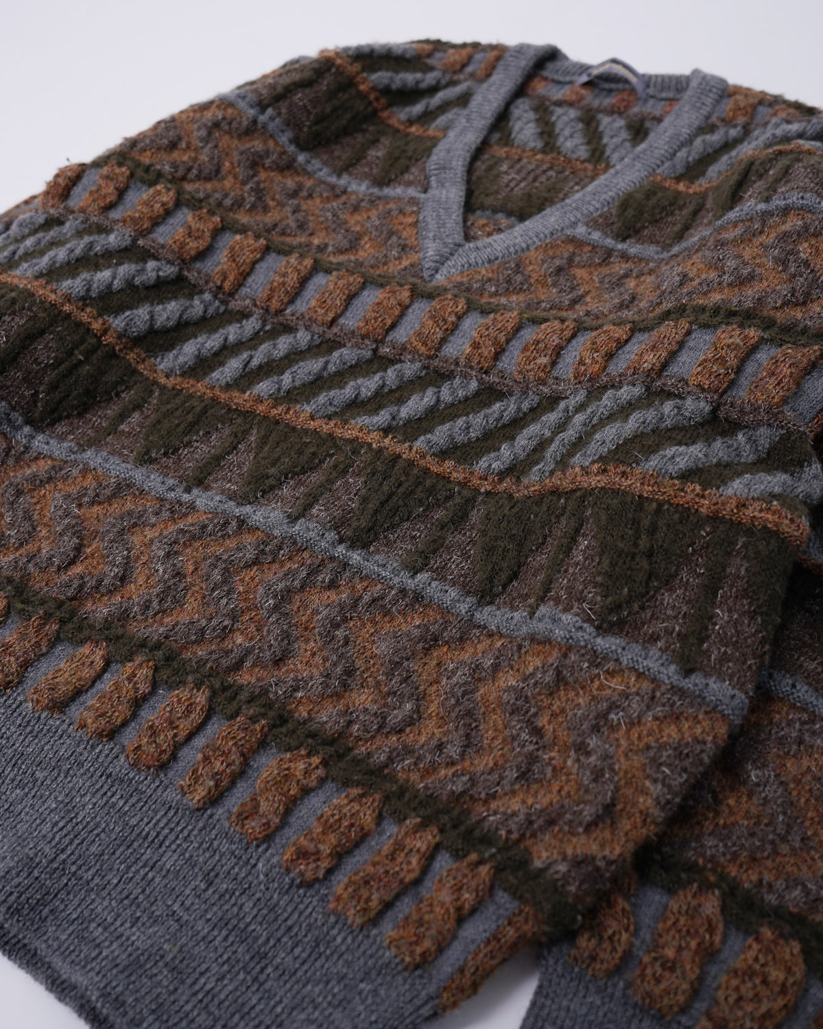 V-Neck Patterned Sweater