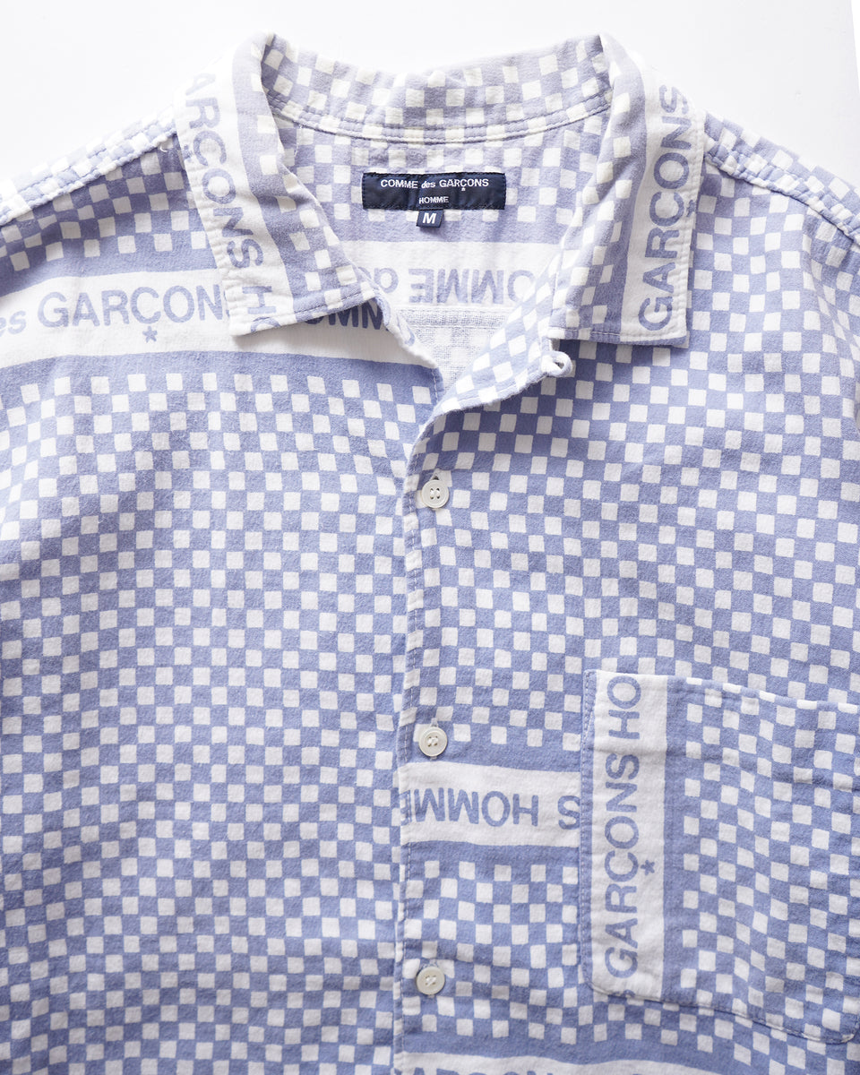 COMME des GARÇONS HOMME Block Check Printed S/S Shirt Made in