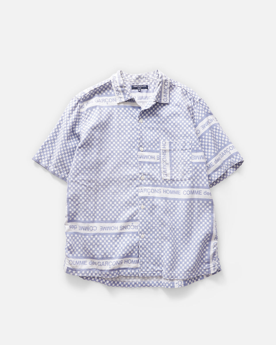 COMME des GARÇONS HOMME Block Check Printed S/S Shirt Made in