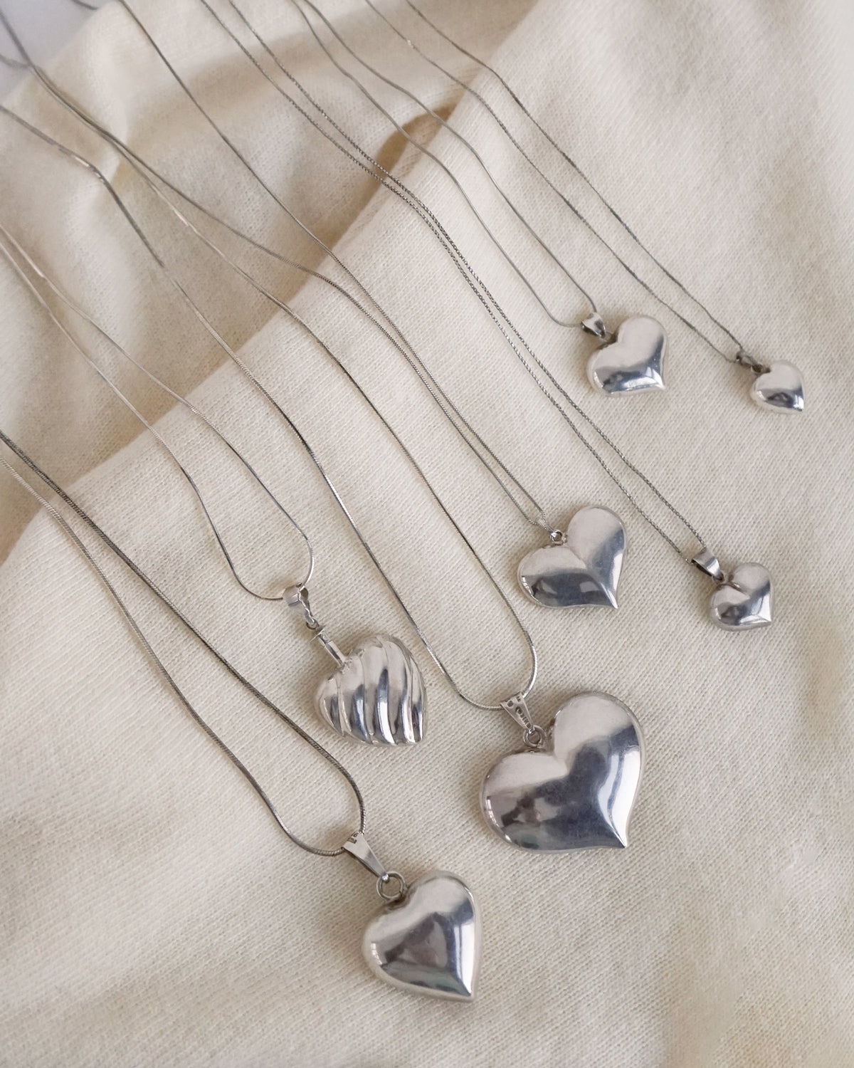Silver Chain Necklace w/ Heart Charm