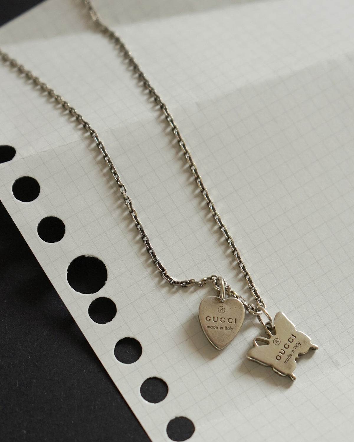 Silver Butterfly & Heart Necklace