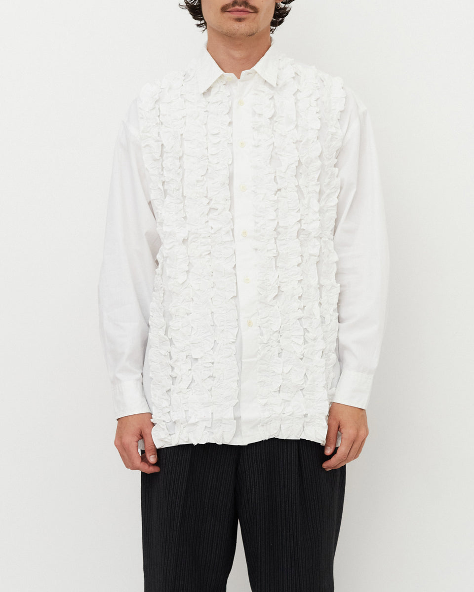 White Ruffle Shirt M
