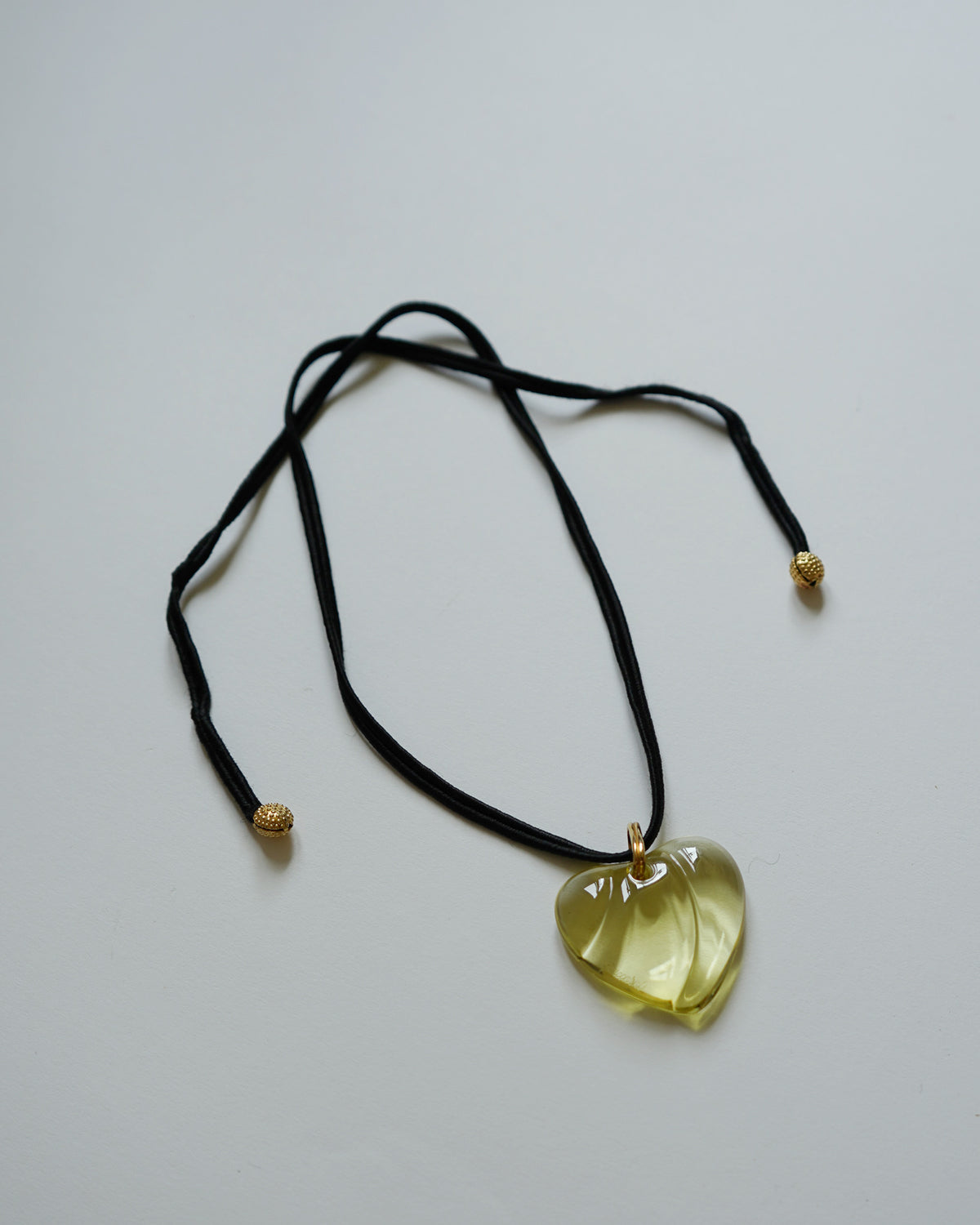 Chrystal Glass Yellow Heart Necklace