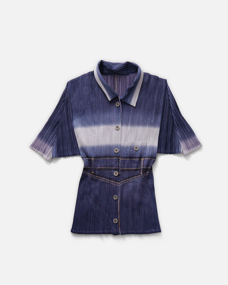 Pleats Please Denim Transcription S/S Shirt – Front General Store
