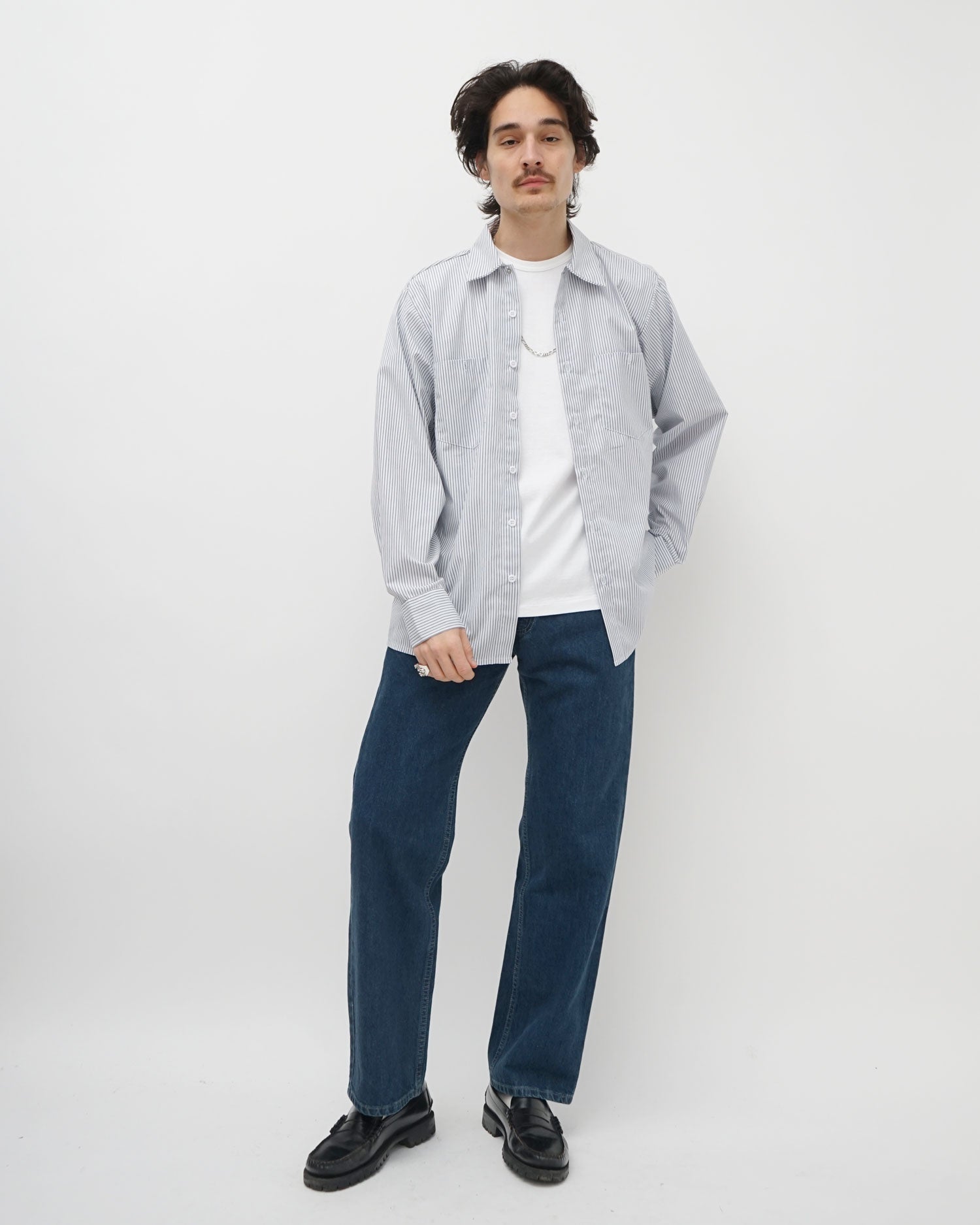 Stripe L/S Work Shirt