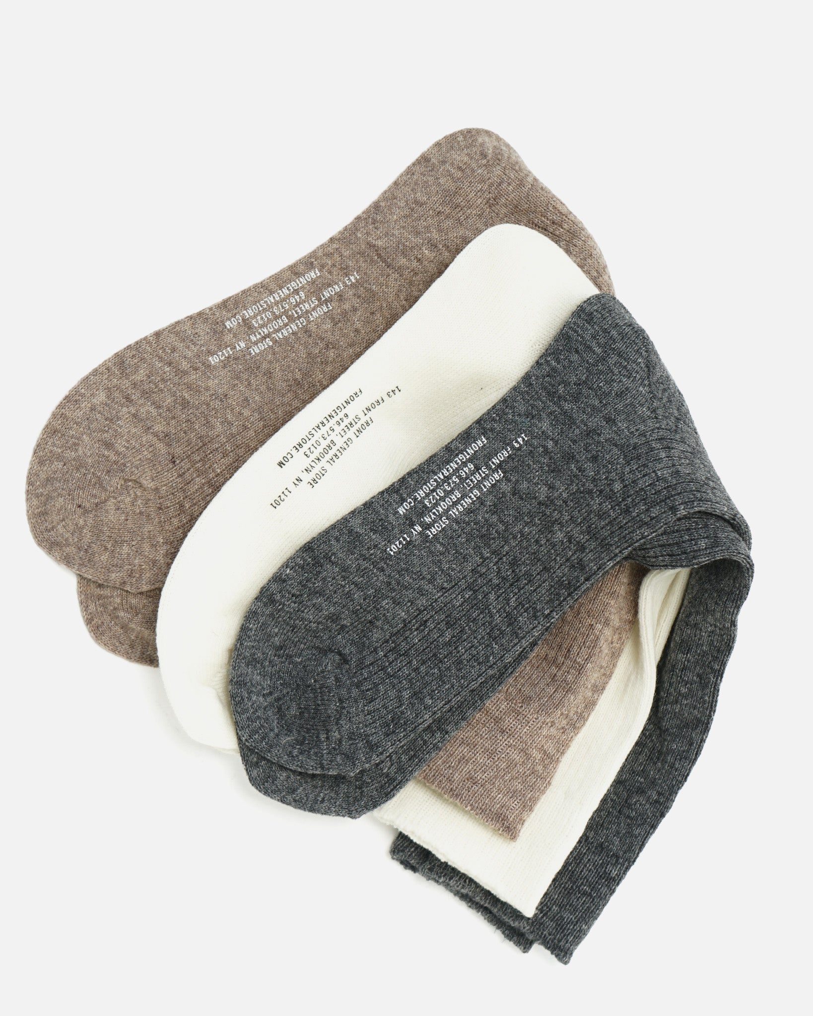 FGS Originals - Cashmere Rib Crew Socks / Gray