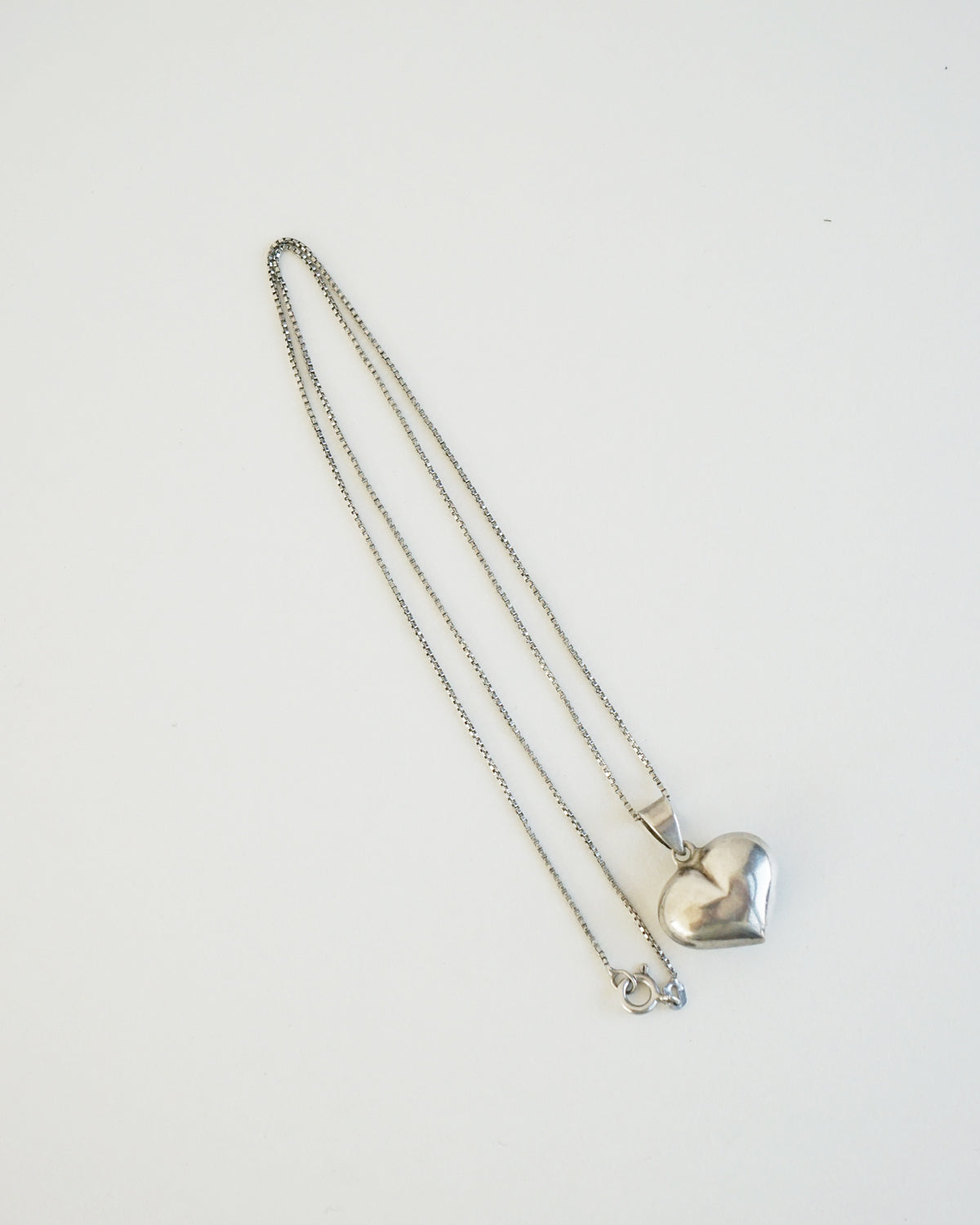 Silver Chain Necklace w/ Heart Charm