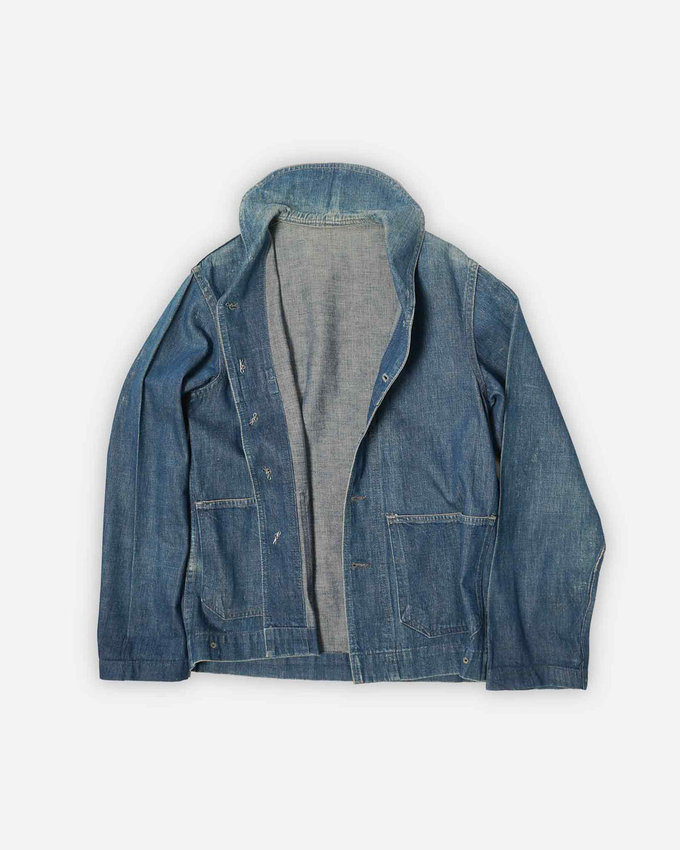 1940's USN Denim Shawl Collar Jacket – Front General Store