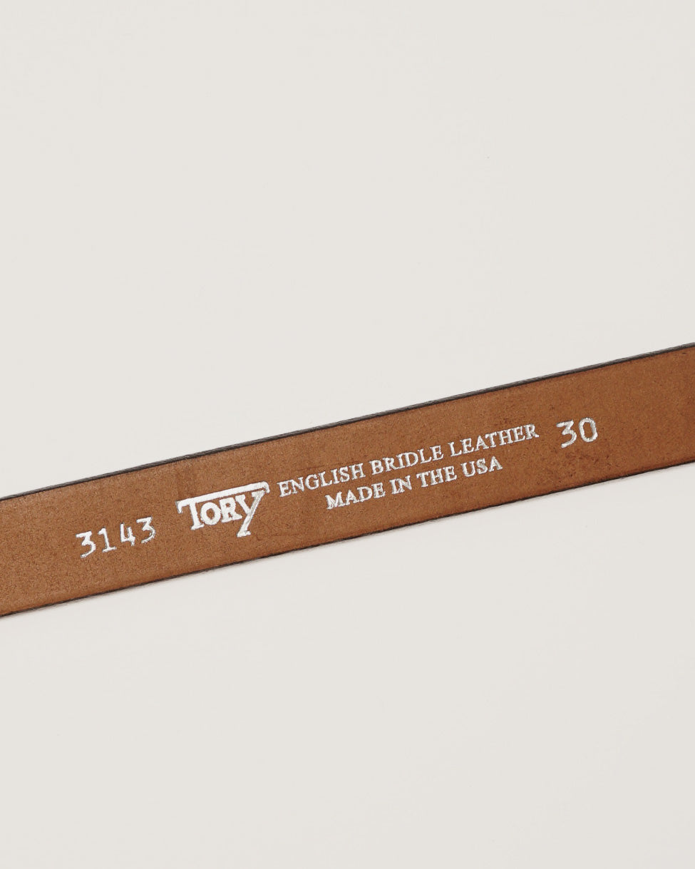 Tory - FGS 1" Rounded Center Bar Leather Belt / Silver Buckle / Light Brown