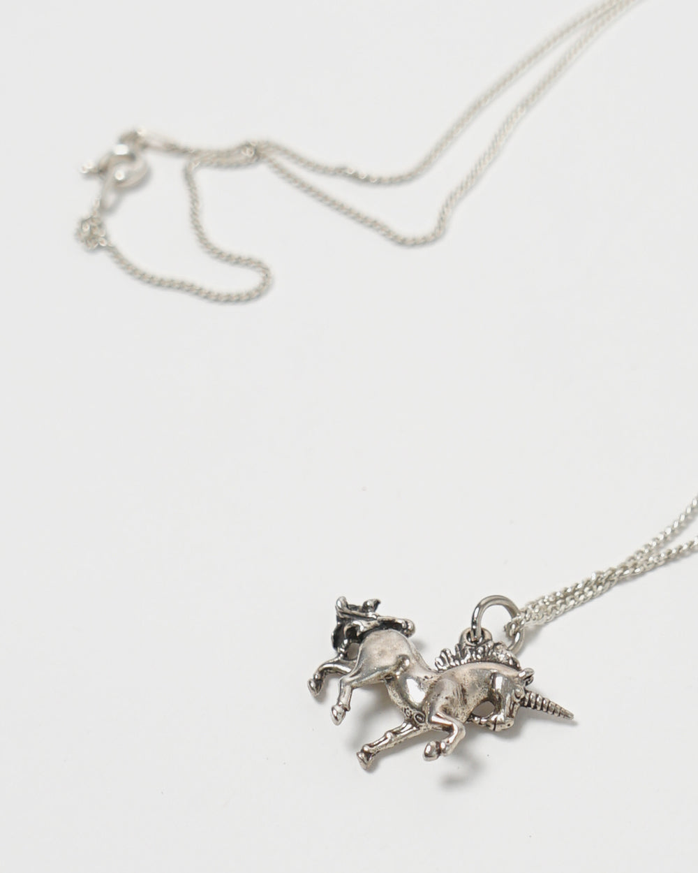 Silver Chain Necklace w/ Unicorn Charm