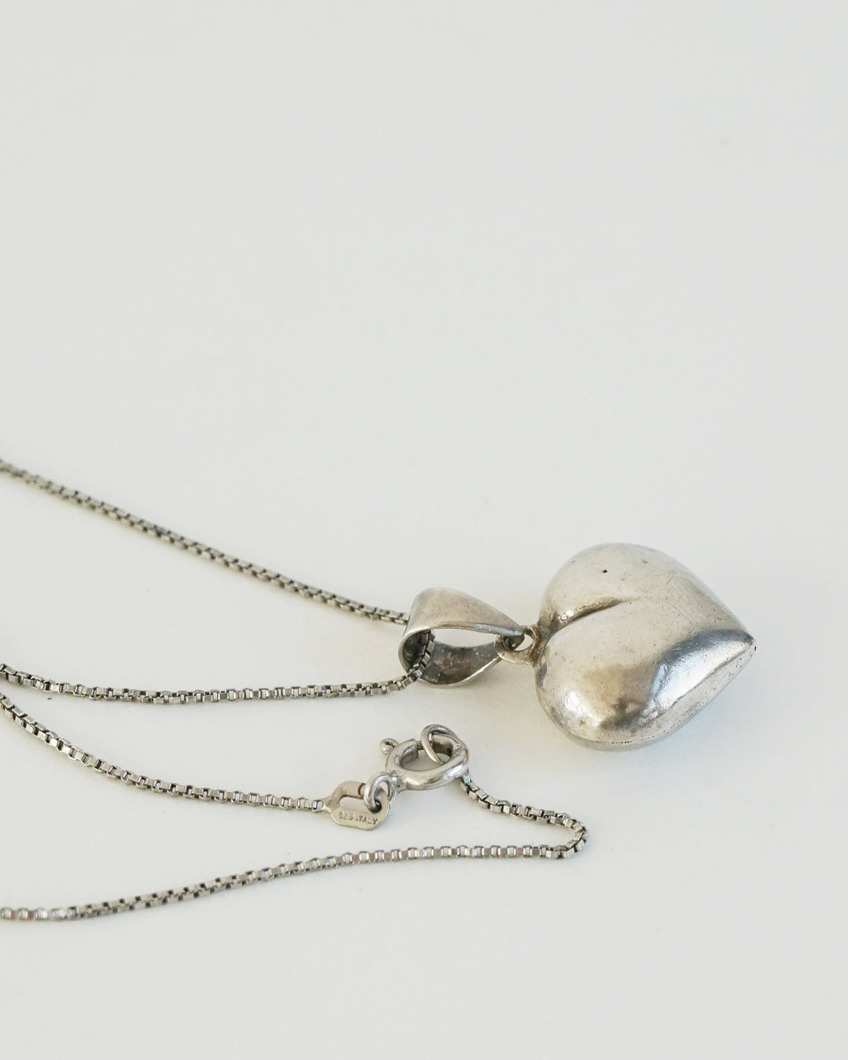 Silver Chain Necklace w/ Heart Charm