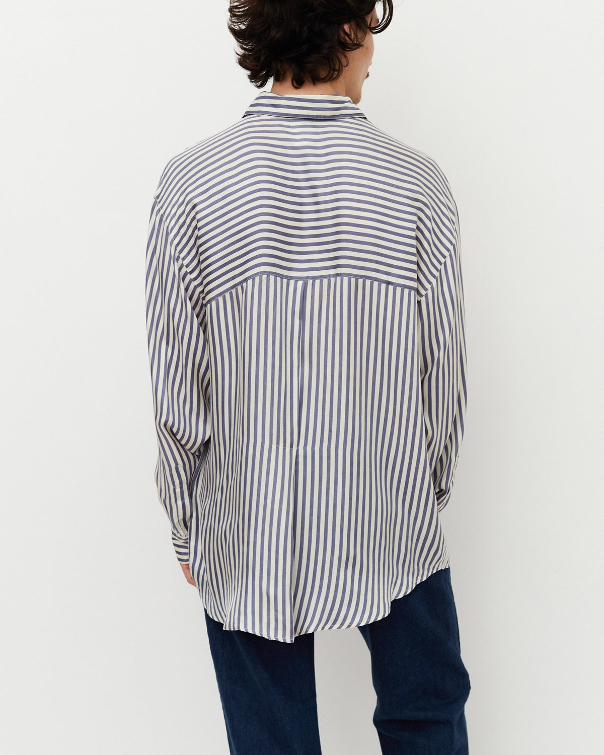 Stripe Silk Shirt / Blue