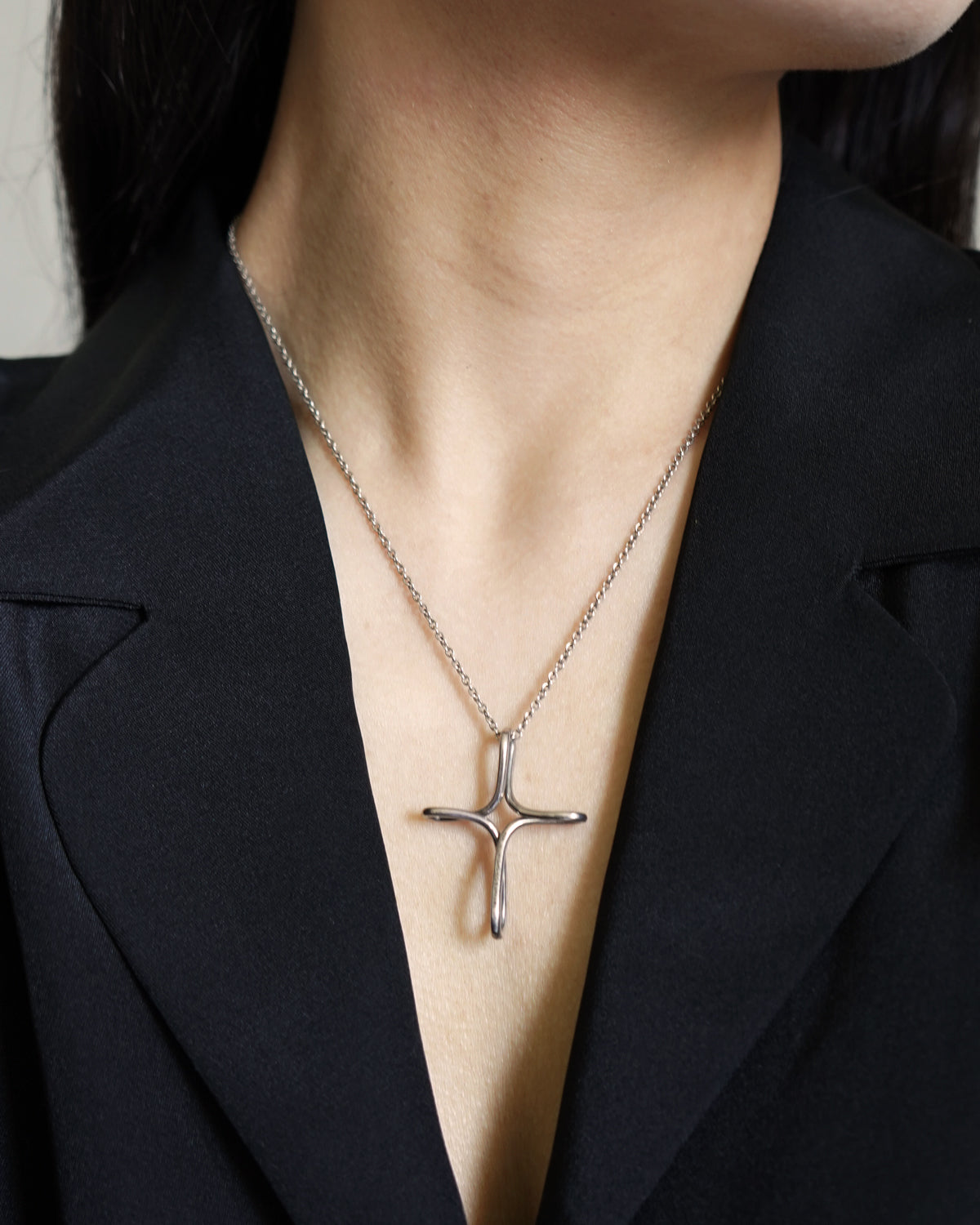 Silver Infinity Cross Necklace