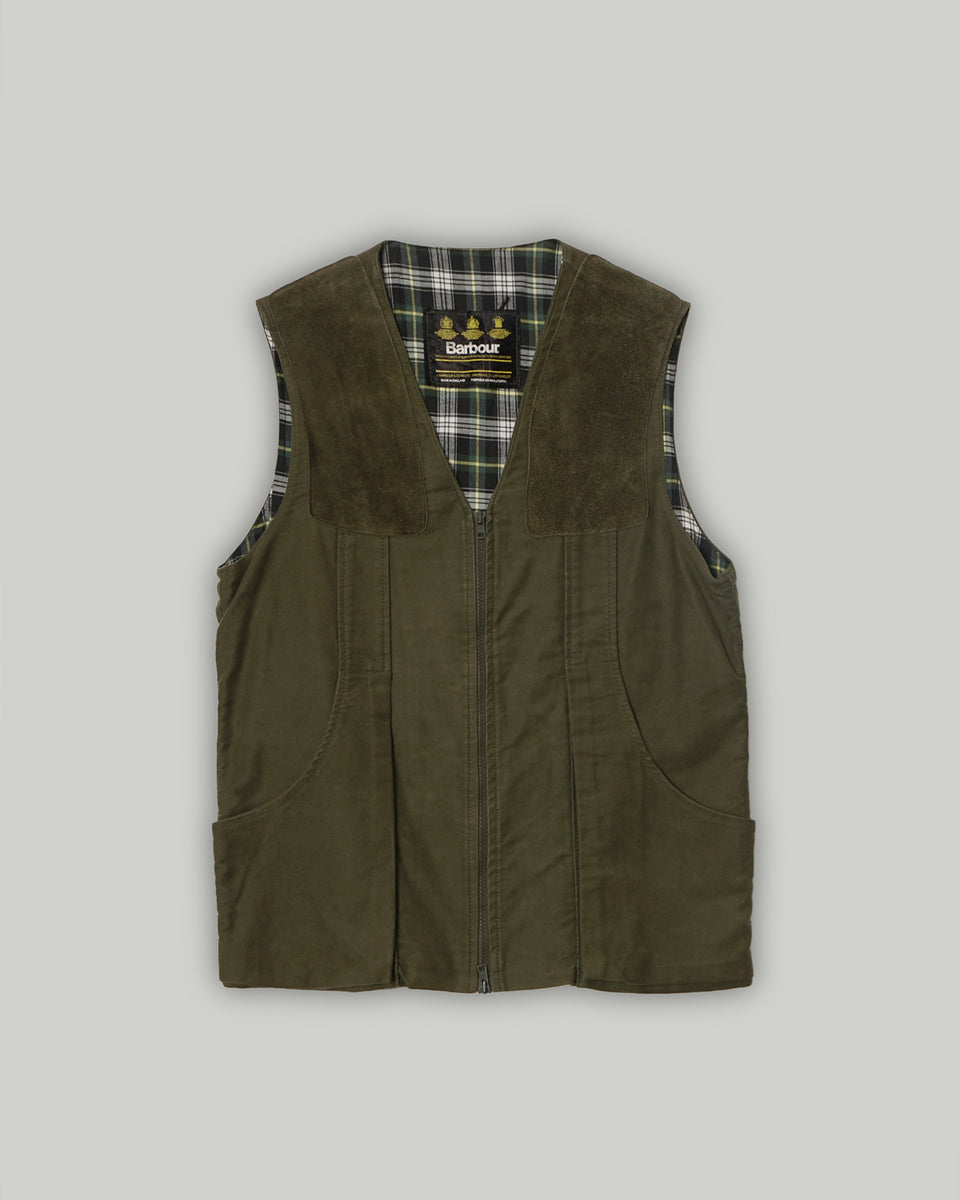 Barbour / MOLESKIN WAISTCOAT/ハンティングベスト/M/コットン/カーキ/ブラウン Moleskin Vest – Front General Store