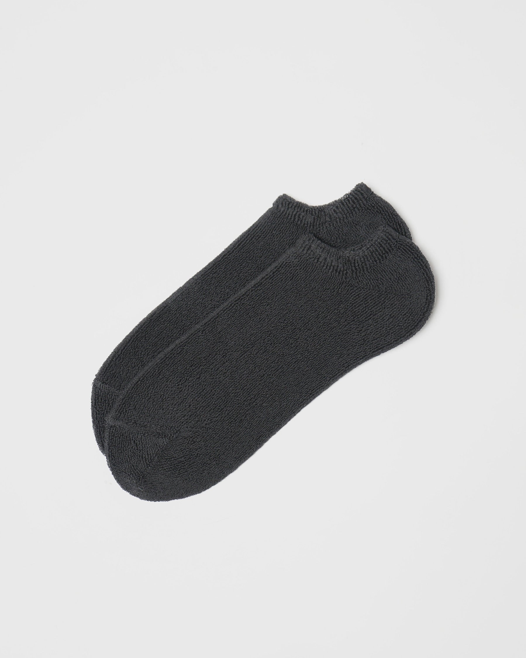 Face Pile Ankle Socks / Charcoal