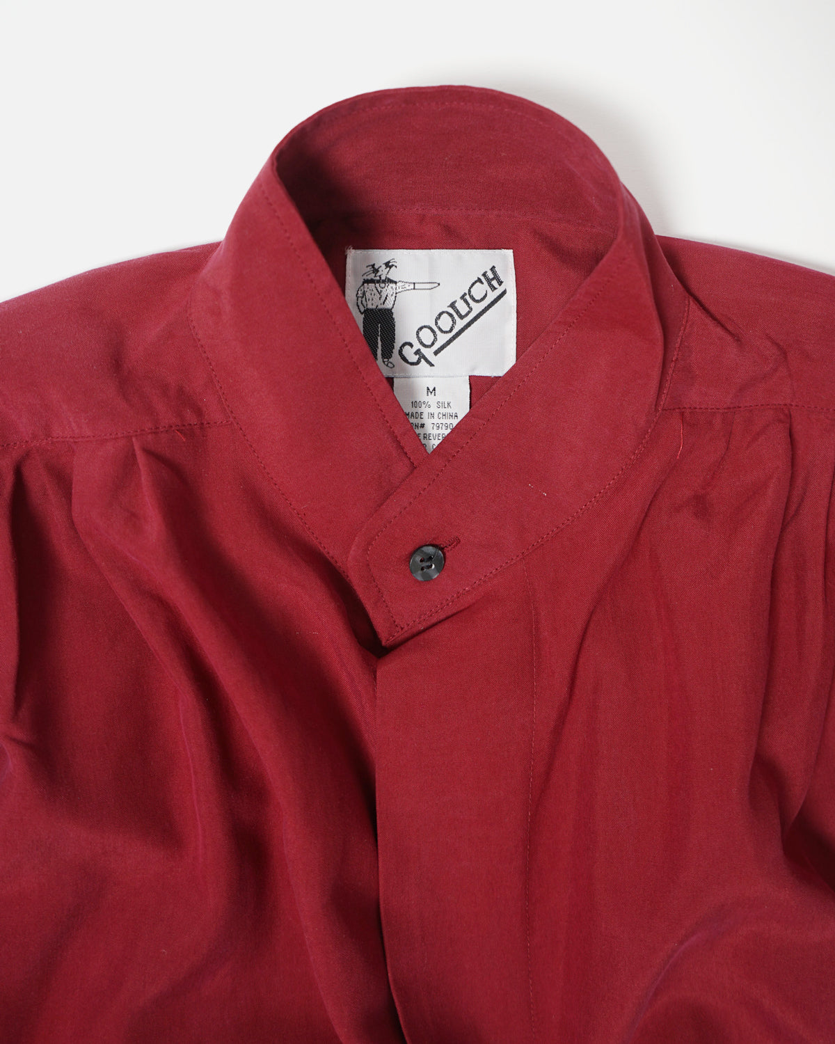Gathered Silk Shirt / Burgundy