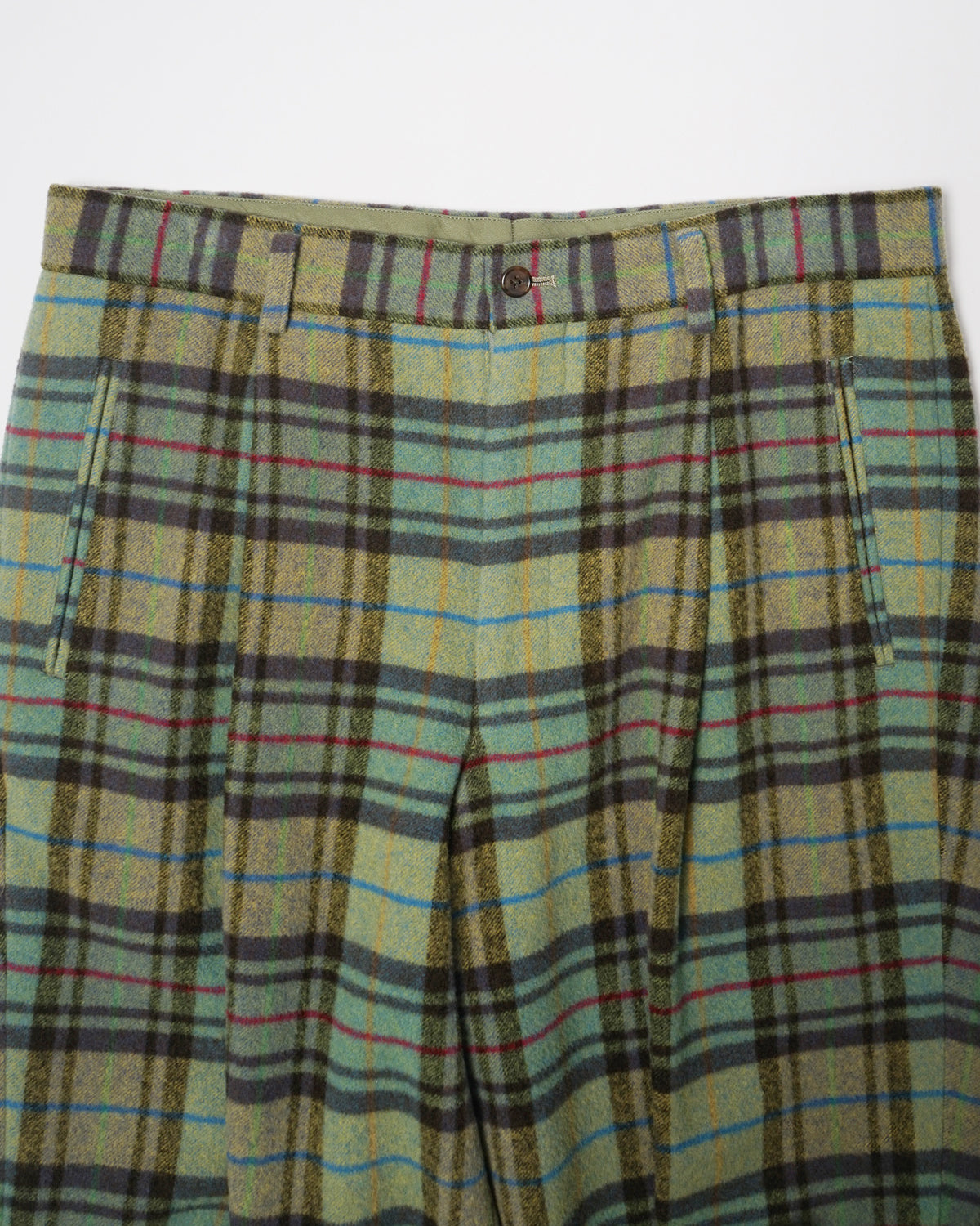 Wool Plaid Trousers