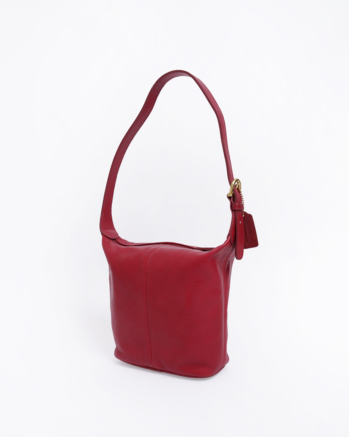 Red Leather One Shoulder Bag