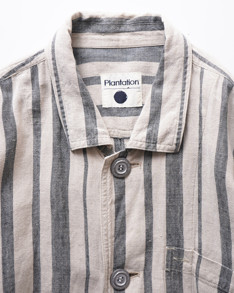 Plantation ISSEY MIYAKE Striped Linen Jacket Made in Japan – Front