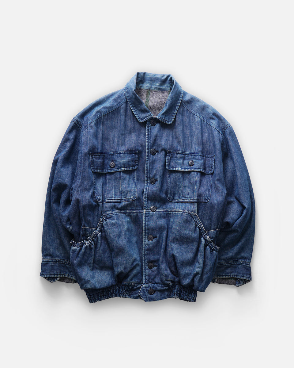 希少 ISSEY MIYAKE デニムジャケット M ブルー 綿 ヴィンテージ I.S. ISSEY MIYAKE Reversible Denim Jacket Made in Japan – Front