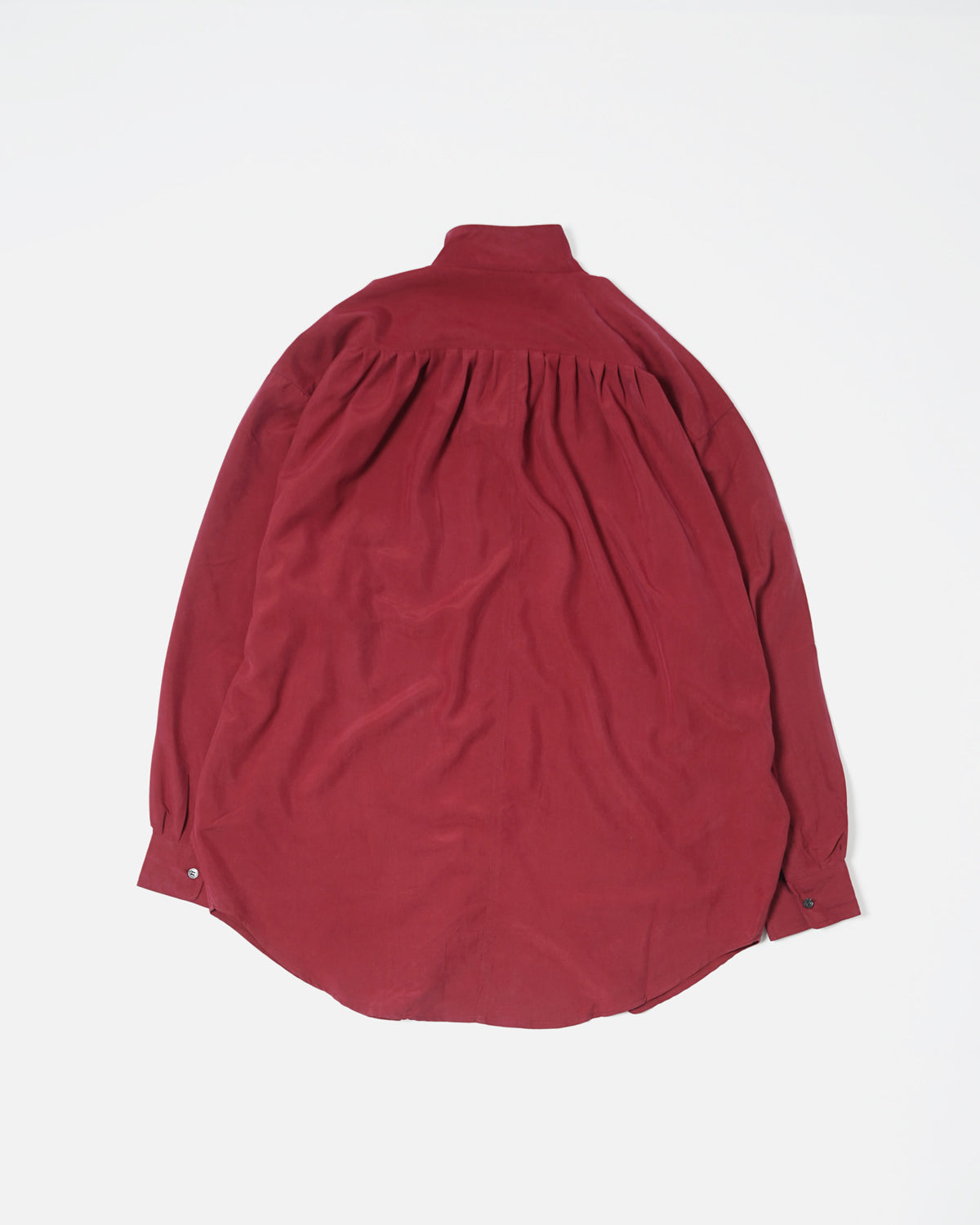 Gathered Silk Shirt / Burgundy