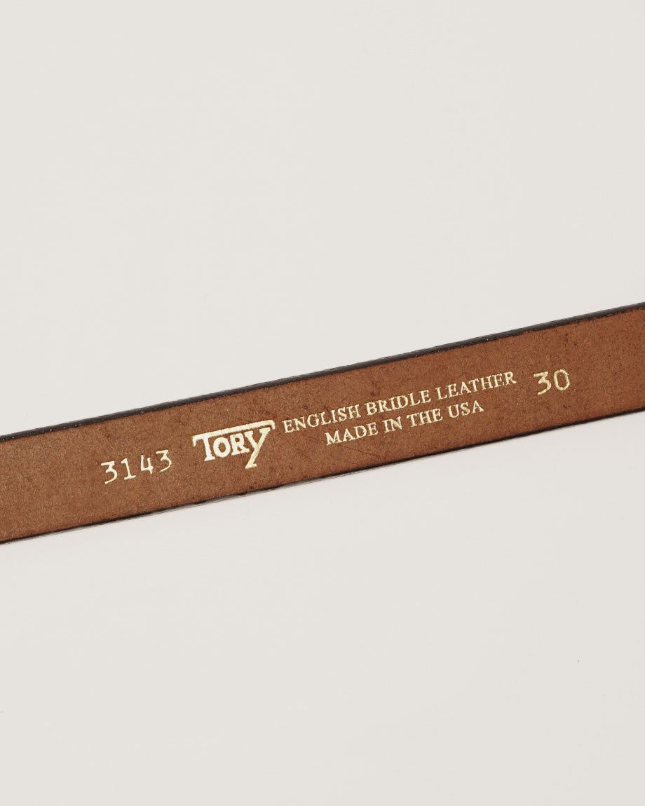 Tory - FGS 1" Rounded Center Bar Leather Belt / Gold Buckle / Light Brown