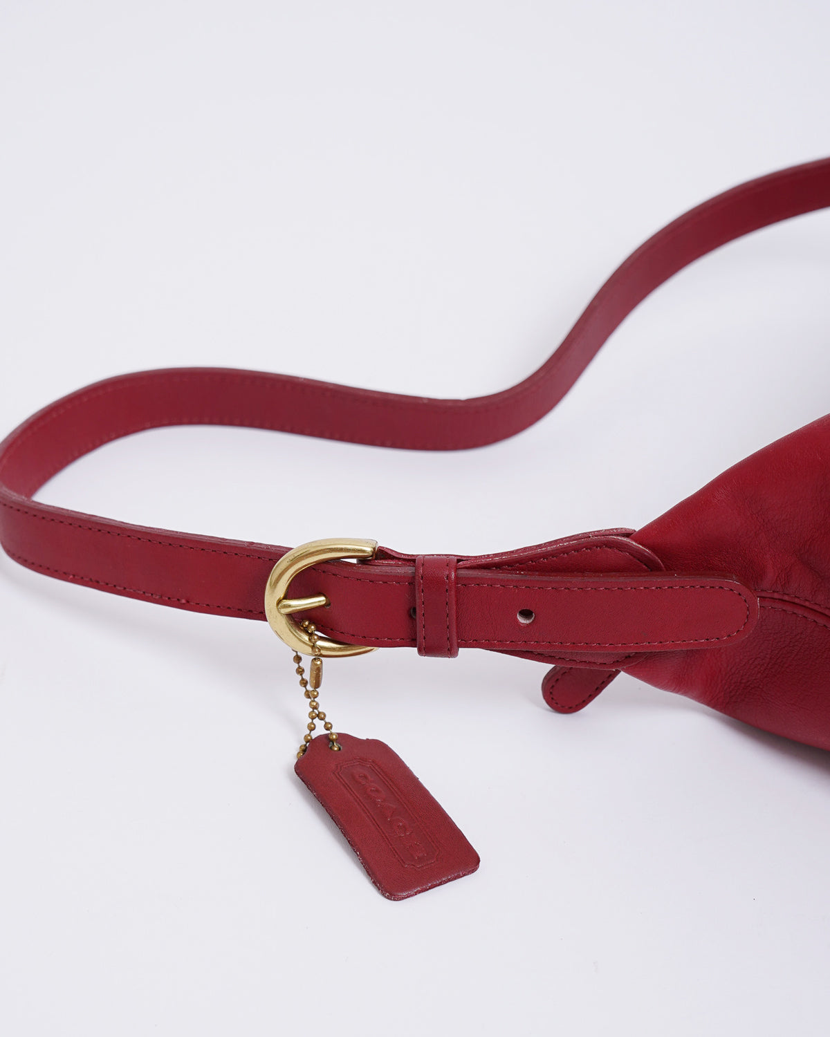 Red Leather One Shoulder Bag