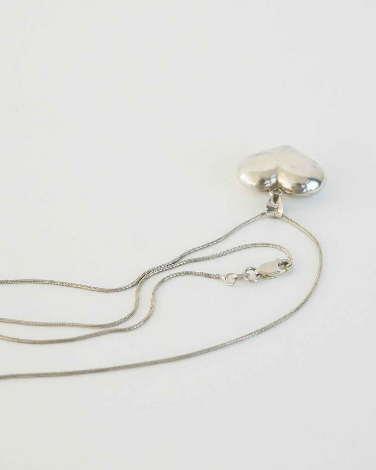 Silver Chain Necklace w/ Heart Charm