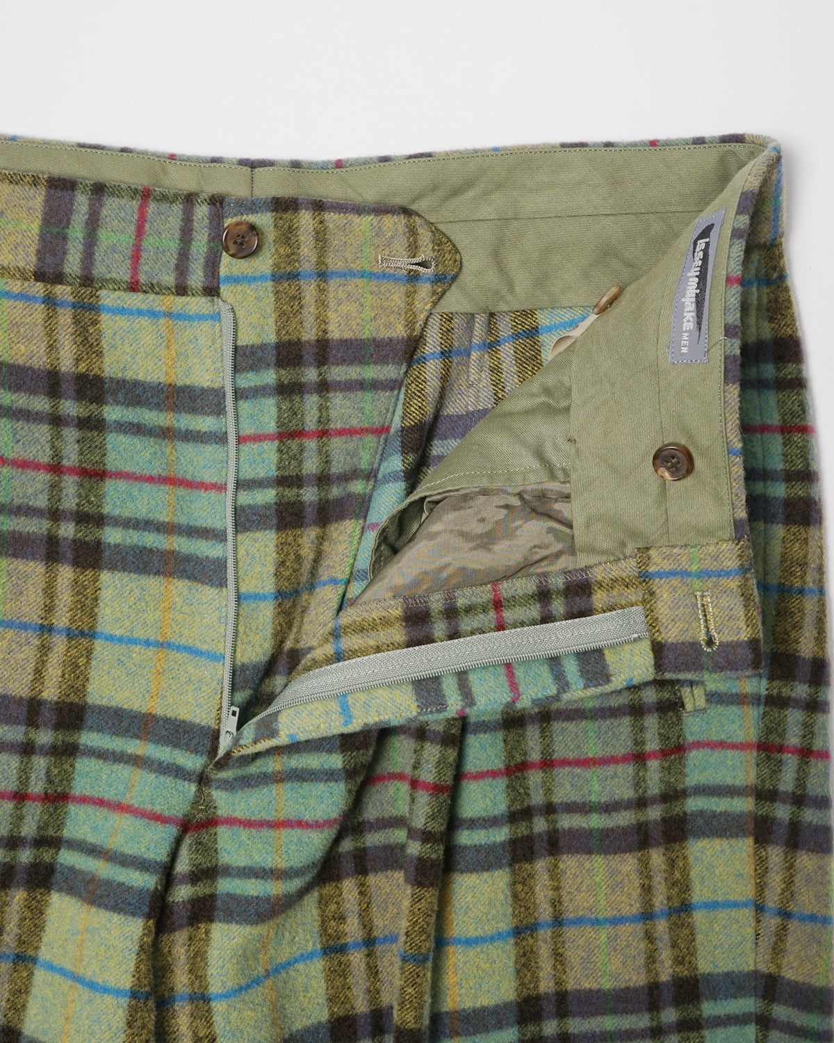Wool Plaid Trousers