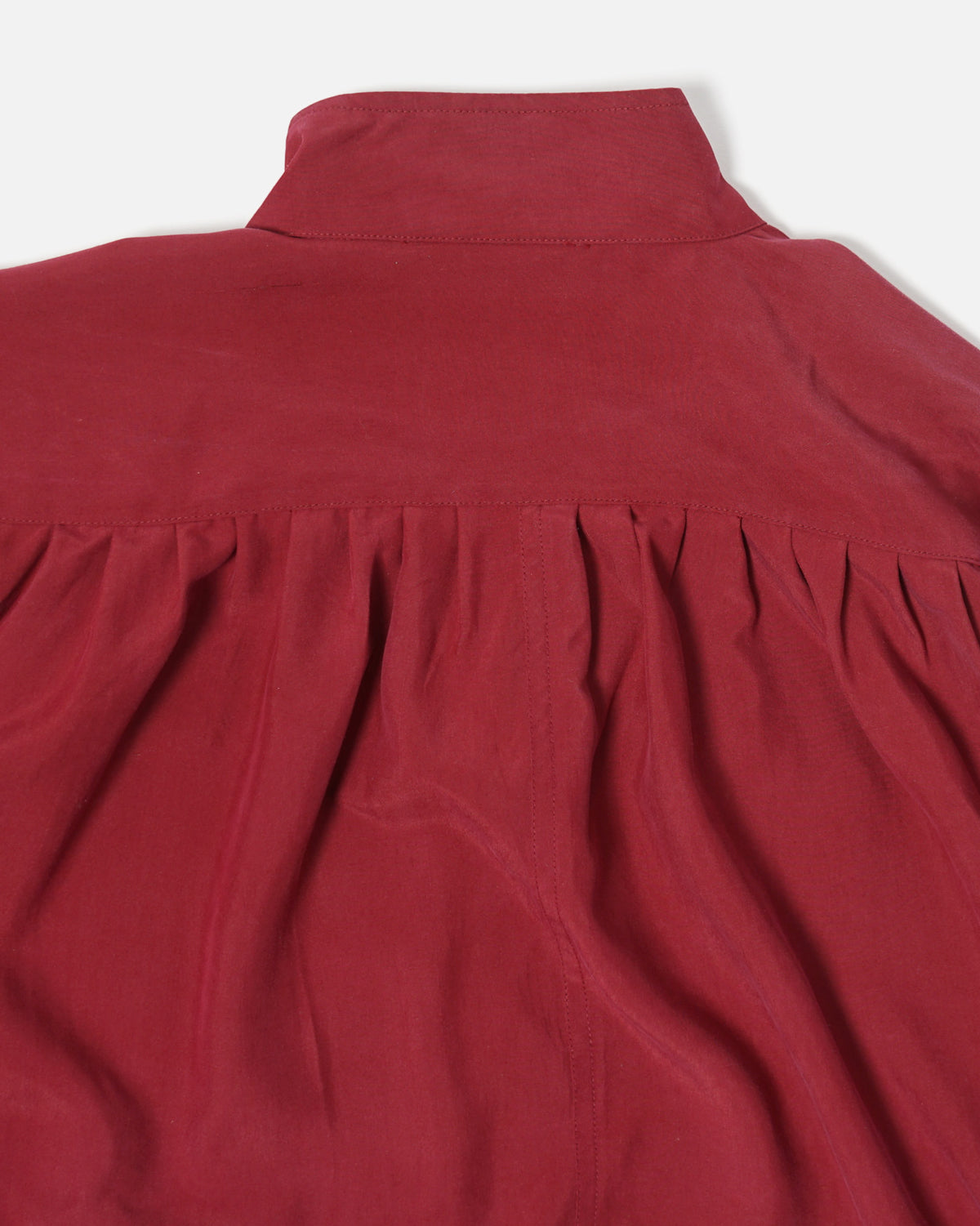 Gathered Silk Shirt / Burgundy