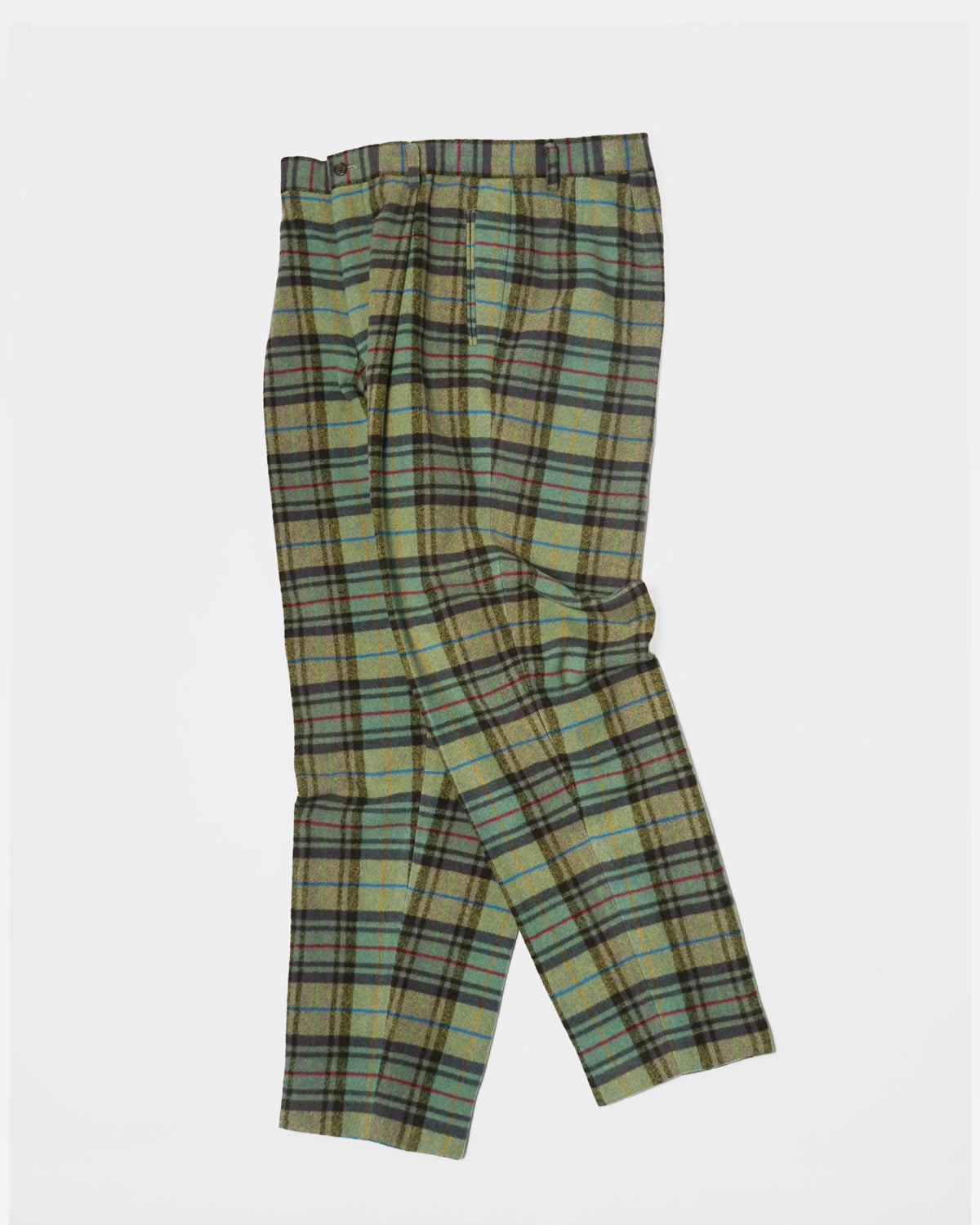 Wool Plaid Trousers