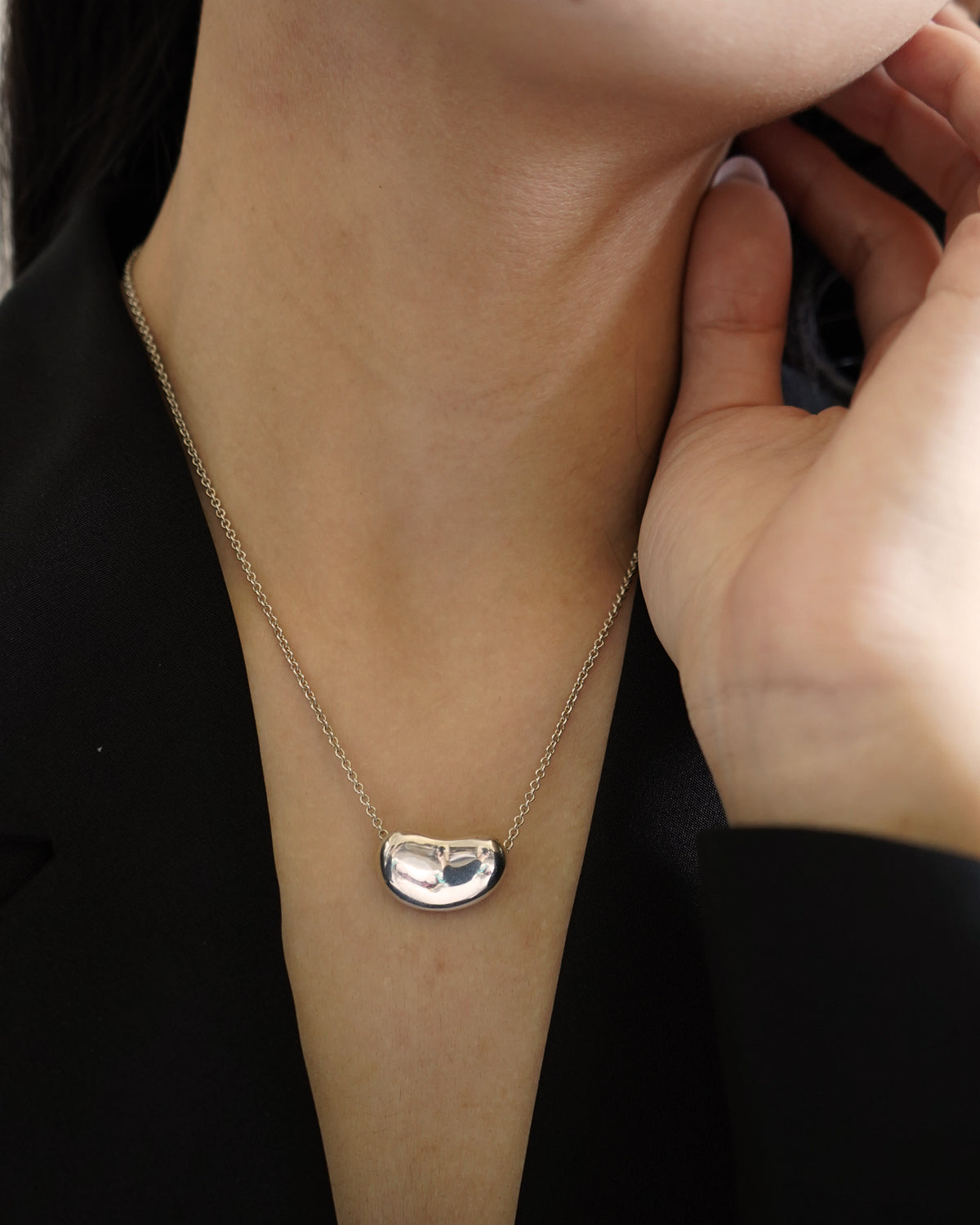 Silver Bean Necklace