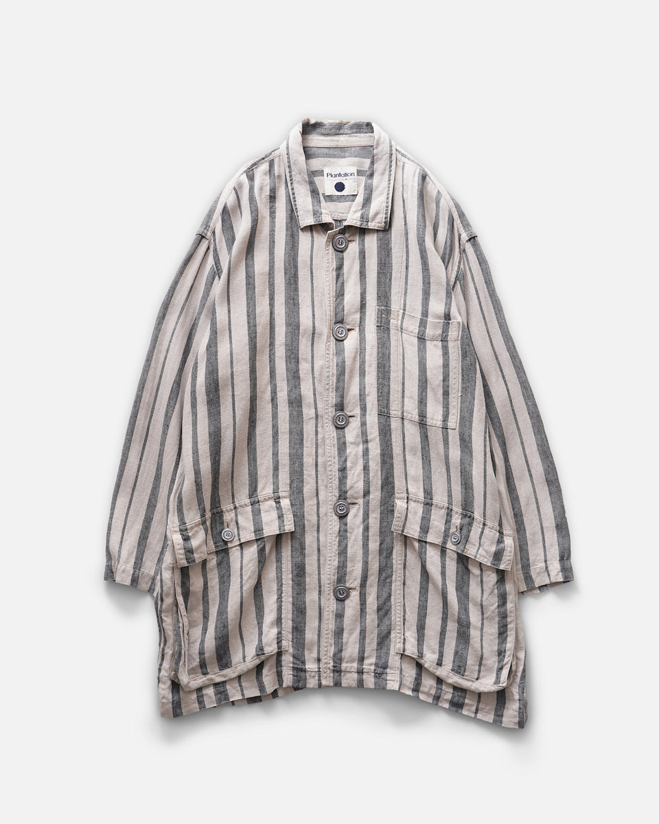 Plantation ISSEY MIYAKE Striped Linen Jacket Made in Japan – Front