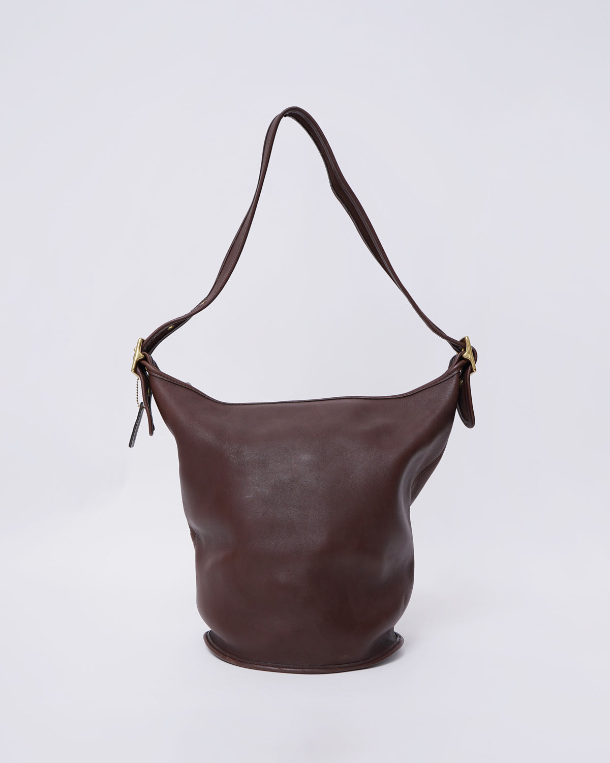 Brown Leather Bucket Shoulder Bag